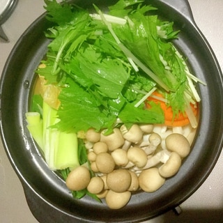 しめじと水菜と蛸ボールの鍋